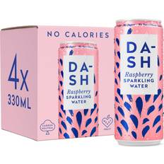 Decaffeinated Bottled Water Dash Raspberry Infused Sparkling Water 4 x 330 ml