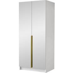 Med Spegel 100 cm Vit Guld Garderob