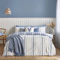 Catherine Lansfield Blue Harbour Stripe Duvet Cover Set Housse de couette Bleu