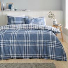 Textiles Catherine Lansfield Kelso Check Set King Duvet Cover Blue