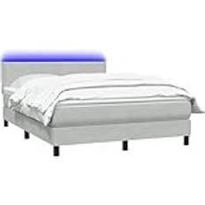 vidaXL Ramsäng Med Madrass Ljusgrå 160x220 cm Sammet Sängpaket