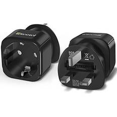 Lencent Europe Schuko 2 Pin to 3 Pin UK Travel Adapter