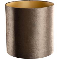 QAZQA Lamp Parts QAZQA Velvet Lampshade Brown with Gold Interior 40/40/40 Shade ∅ 19cm