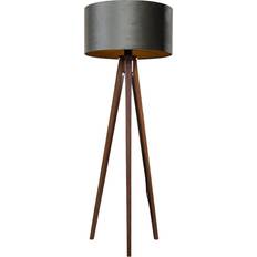 QAZQA Floor Lamps & Ground Lighting QAZQA Tripod Walnut Wood 50 cm Floor Lamp