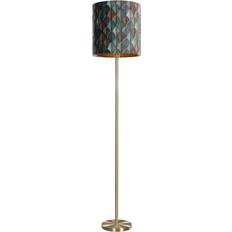 QAZQA Floor Lamps QAZQA Brass with Velvet Lampshade Floor Lamp