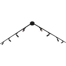 QAZQA Modern Track Lighting System 8 Black Spotlights Spotlight