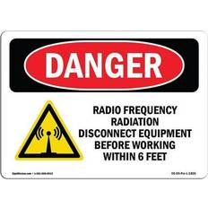Multicoloured Workplace Signs SignMission OSHA Danger Sign Radio Frequency Radiation Disconnect