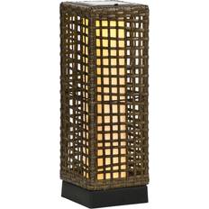 Rattan LED Solarlampe mit Lichtsensor 15.5 x 15.5 x 46 cm