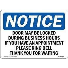 Osha Notice Sign Door May Be Locked