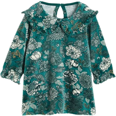 H&M Baby Collared Velour Dress - Green/Floral (1082051006)