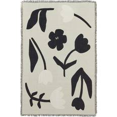 Broste Copenhagen Rosita Throw 130x180 cm Cotton Blankets Black, White (180x130cm)