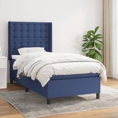 Senge & Madrasser vidaXL Med Madras 90x200 cm Stof Blå Kontinentalseng