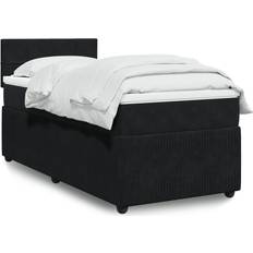 190cm Sängar vidaXL mit Matratze 90x190 cm Schwarz Boxspringbett