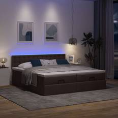 180cm Bedpakketten vidaXL Ottoman Bed Met Matrassen En LED 180x200 cm