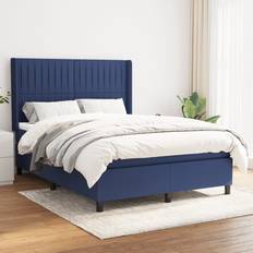 Senge & Madrasser vidaXL Med Madras 140x190 cm Stof Blå Kontinentalseng