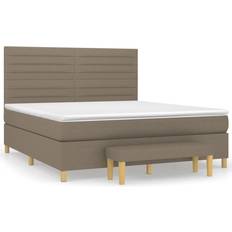 Senge & Madrasser vidaXL Med Madras 160x200 cm Gråbrun Kontinentalseng