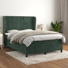 140cm - Gröna Kontinentalsängar vidaXL Ramsäng Med Madrass Mörkgrön 140x190 cm Kontinentalsäng