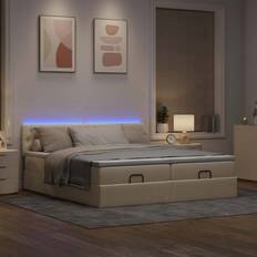 180cm Bedpakketten vidaXL Ottoman Bed Met Matrassen En LED's 180x200 cm