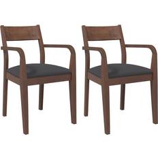 vidaXL 4102508 Brown/Black Køkkenstol 80.5cm 2stk