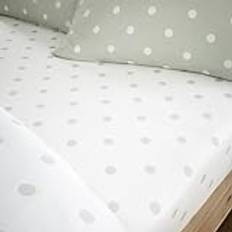 Catherine Lansfield Brushed Polka Dot Cotton Fitted Green Bed Sheet Green
