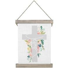 Canvas Wall Decor Jesus Floral Cross Hanging Canvas Decoración de Pared