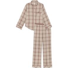 Victoria's Secret Flannel Long Pyjama Set - Iced Coffee Brown