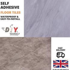 NOVECRAFTO Self Adhesive Vinyl Floor Tiles Peel Stick Grey Granite