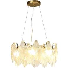 WACEH Round Modern Crystal Luxury Gold Pendellampa ∅ 100cm