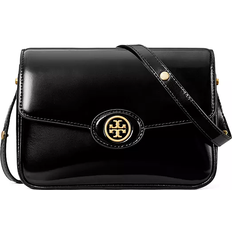 Patent Leather Bags Tory Burch Convertible Leather Shoulder Bag - Black