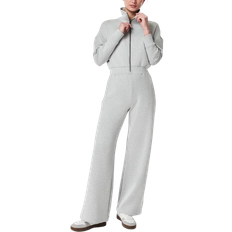 Spanx AirEssentials Long Sleeve Wide Leg Jumpsuit - Light Heather Grey