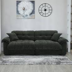 Latitude Run Modern Chenille Green Sofa 130" 3 Seater