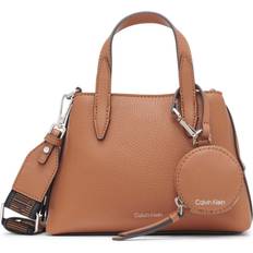 Calvin Klein Millie 2 in 1 Triple Compartment Mini Satchel Crossbody - Caramel