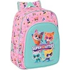 Rosa Skolväskor Safta Superkitties Skolryggsäck - Ljusrosa/Pastell Turkos