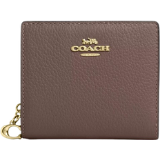 Coach Snap Wallet - Pebbled Leather/Gold/Dark Stone