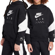 Nike Big Kid's Fleece Pullover Hoodie - Black/White/White (HF8812-010)