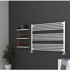 White Towel Rails Belfry Heating Shavon Horizontal Straight Towel Rail 80cm x 120cm x 3cm D