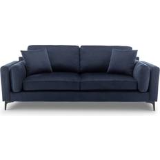 Fairmont Park Velvet Navy Blue 85cm H X 206cm W X 90cm D Sofa 206cm 3 Seater