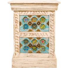 Multicoloured Bedside Tables Bloomsbury Market Wooden 2 Drawer Multicolour 45cm H X 29.5cm W X 29.5cm D Bedside Table