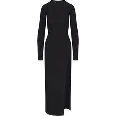 SKIMS Soft Lounge Long Sleeve Slit Dress - Onyx