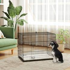 Pawhut Dog Crate with 2 Doors Soft Cushion