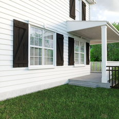 Windows Ekena Millwork Rustic Three Board Shutters 54.0 H x 17.5 W x 1.0 D in Brown Window Shutter