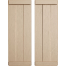 Windows Ekena Millwork Rustic Three Board Faux Shutters 84.0 H x 16.0 W x 1.0 D in Brown Timber Window Shutter Width 12"