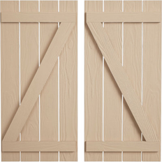 Windows Ekena Millwork Rustic Faux Wood Shutters 23.5-in W x 32-in H 2-Pack Window Shutter
