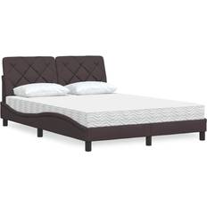vidaXL Säng Med Madrass Mörkbrun 120x200 cm Sängpaket