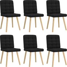 vidaXL Matstolar 6 St Svart Tyg Köksstol 86cm 6st