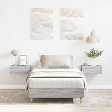 Beds & Mattresses vidaXL Bed Frame No Mattress Grey Sonoma 90x190 cm