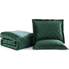 Textiles Bebejan Velvet Comforter Set 3 Piece King Size Bedspread Green (279.4x)