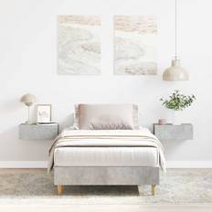 90 cm - Indbyggede opbevaring Sengerammer vidaXL Sengestel Uden Madras 90x190 cm Betongrå Sengeramme