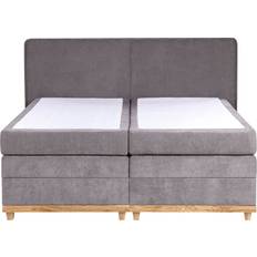 180cm Continental Beds Beliani Divan 160 x 200 cm Taupe Grey Continental Bed