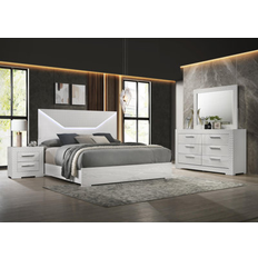 White Bed Packages Mercer41 Lumet 4-Piece Bedroom Set King